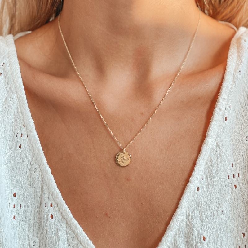 Collana in argento Birth Flower Golden - Dicembre Holly - Indira