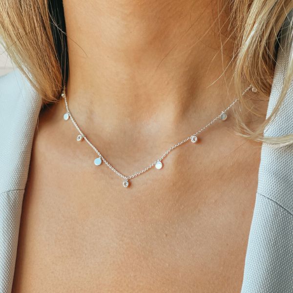 Collana in argento Noora - Topazio Bianco - Indira