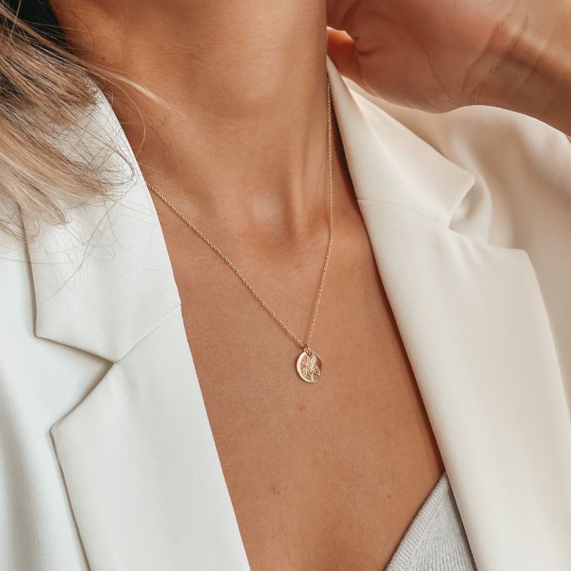 Collana in argento Golden Birth Flower - Maggio Lily - Indira
