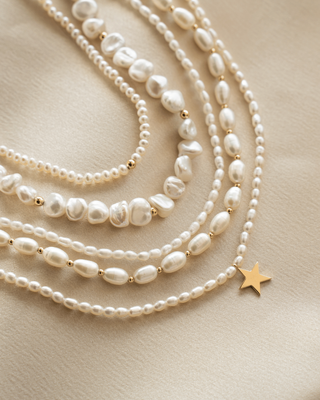 Collana in argento Chérie Golden - Perle Naturali - Indira
