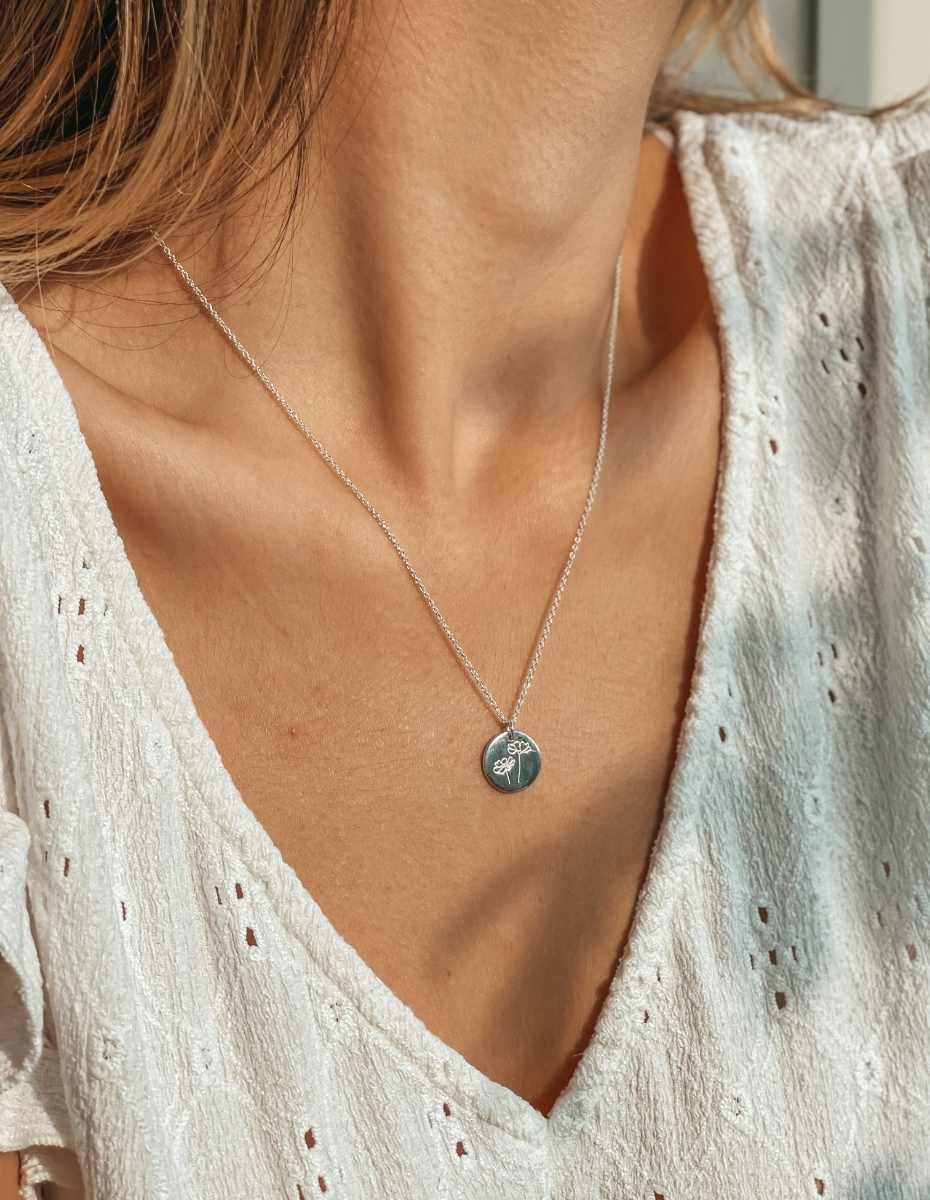 Collana in argento Birth Flower Silver - Ottobre Cosmo - Indira