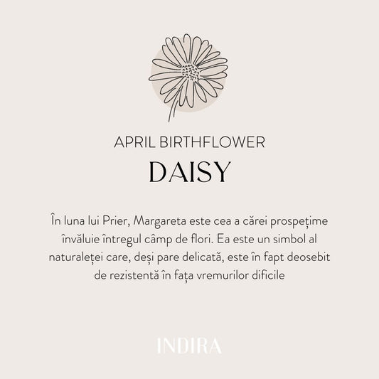 Collana in argento Birth Flower Golden - April Daisy - Indira