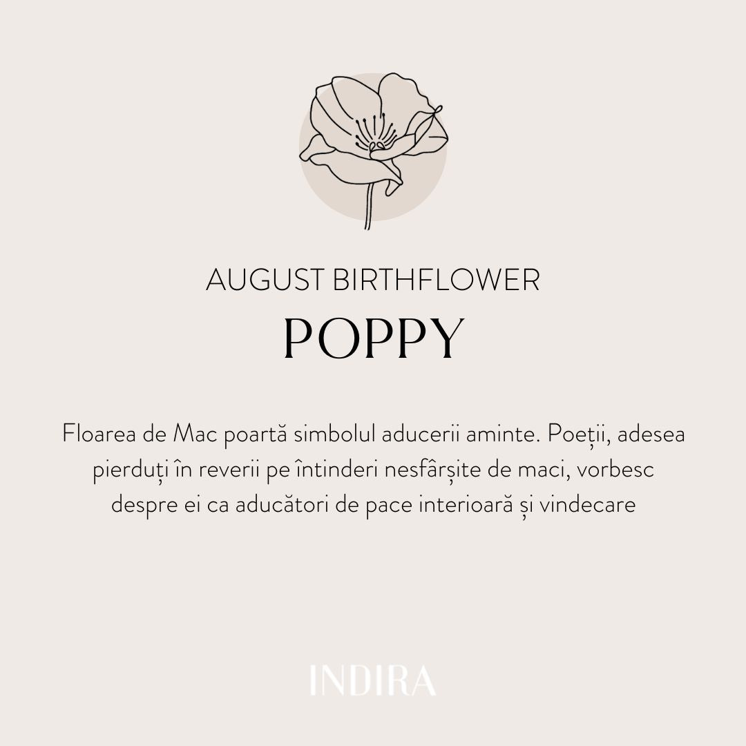 Collana in argento Birth Flower Silver - Agosto Papavero - Indira