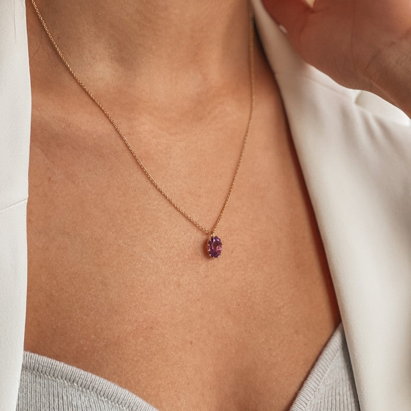 Collana in argento Golden Serene - Ametista - Indira