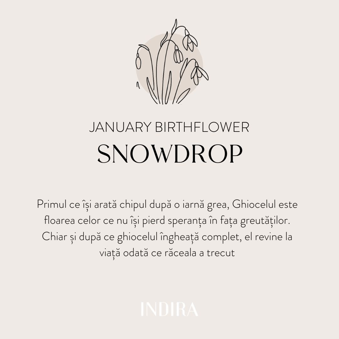 Collana in argento Birth Flower Silver - Gennaio Bucaneve - Indira