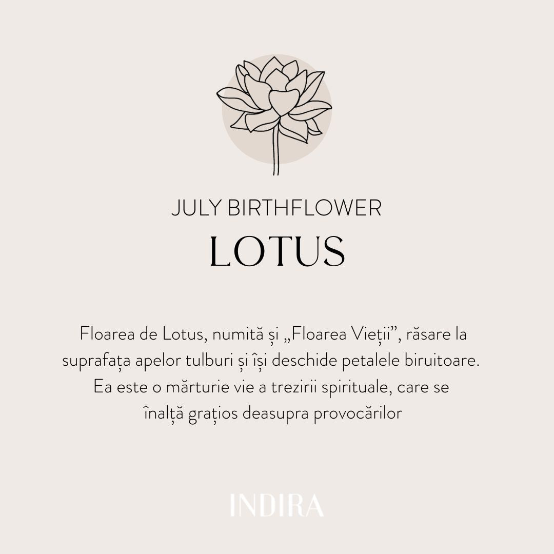 Collana in argento Birth Flower Golden - Luglio Loto - Indira