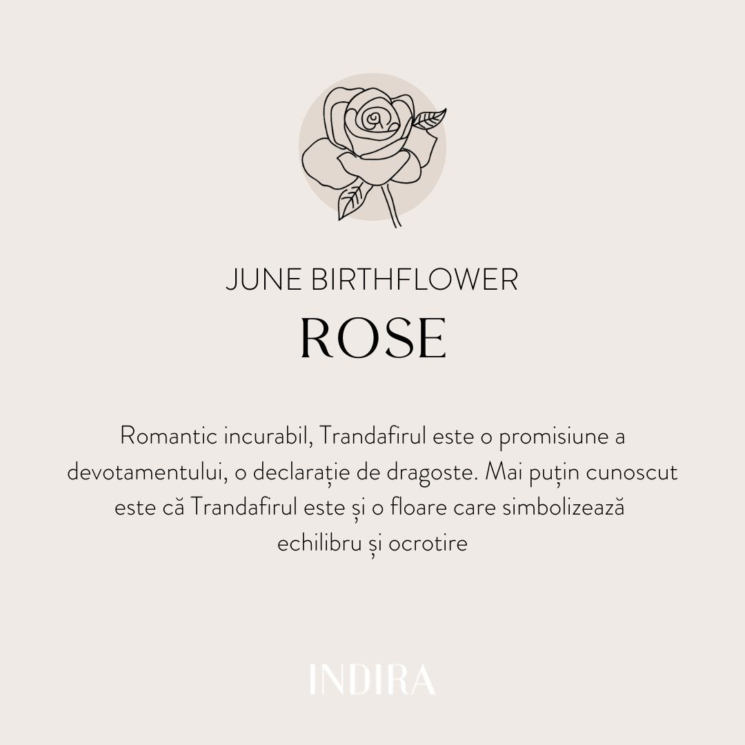 Collana in argento Birth Flower Golden - June Rose - Indira