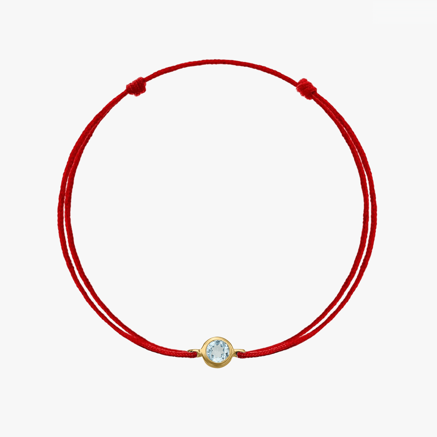 Bracciale con cordino in argento Birthstone Golden December - Topazio Blu - Indira