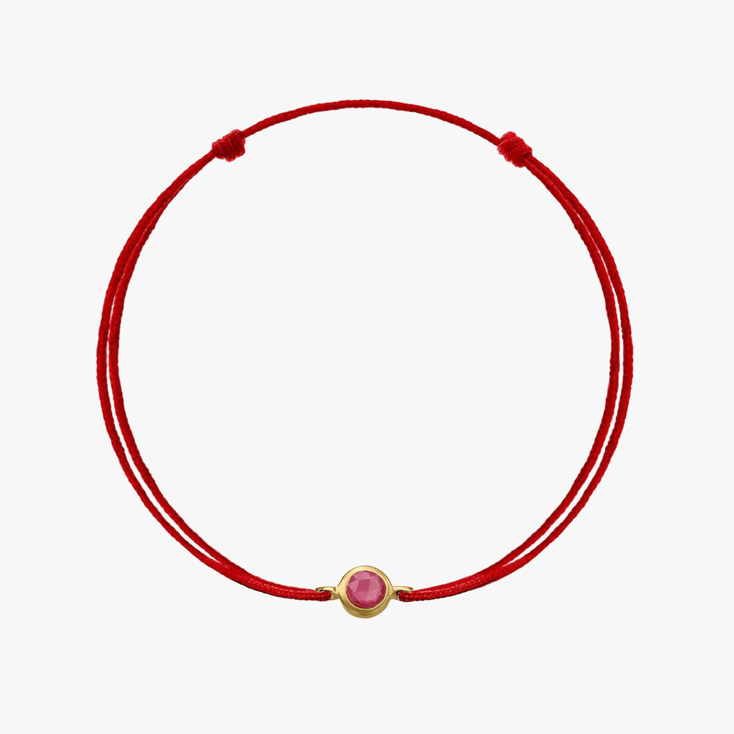 Braccialetto in cordino d'argento Birthstone Golden Luglio - Rubino - Indira