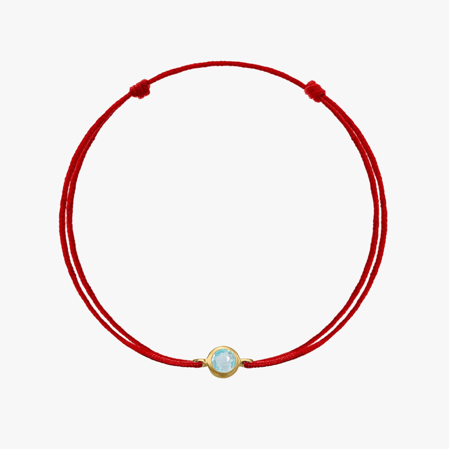 Bracciale in cordoncino d'argento Birthstone Golden March - Acquamarina - Indira