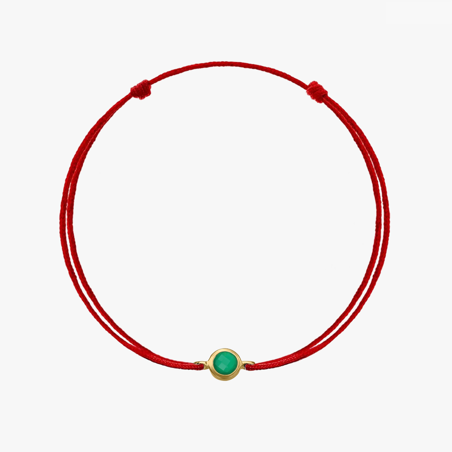 Bracciale in corda d'argento Birthstone Golden May - Onice Verde - Indira