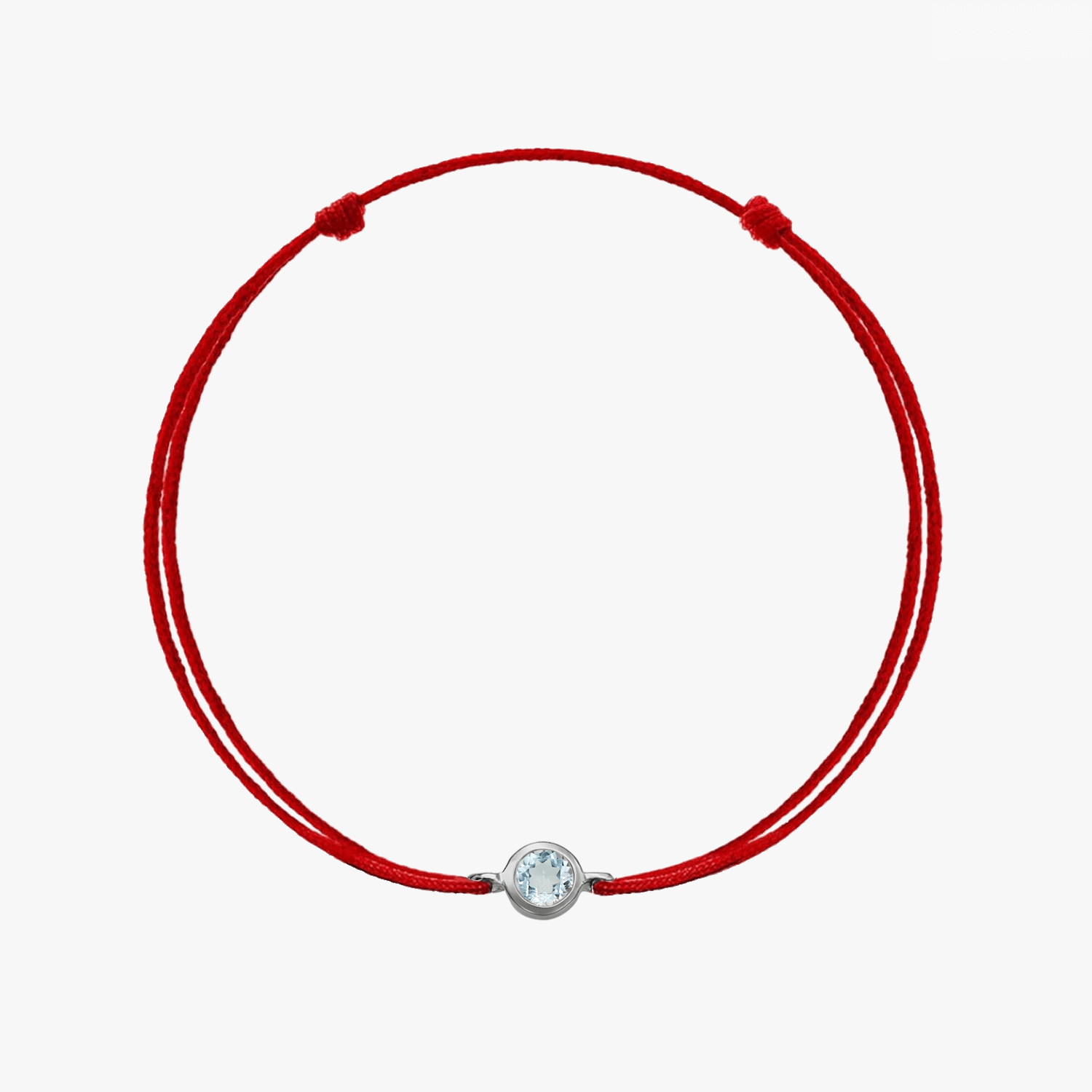 Bracciale con cordino in argento Birthstone Silver December - Topazio Blu - Indira