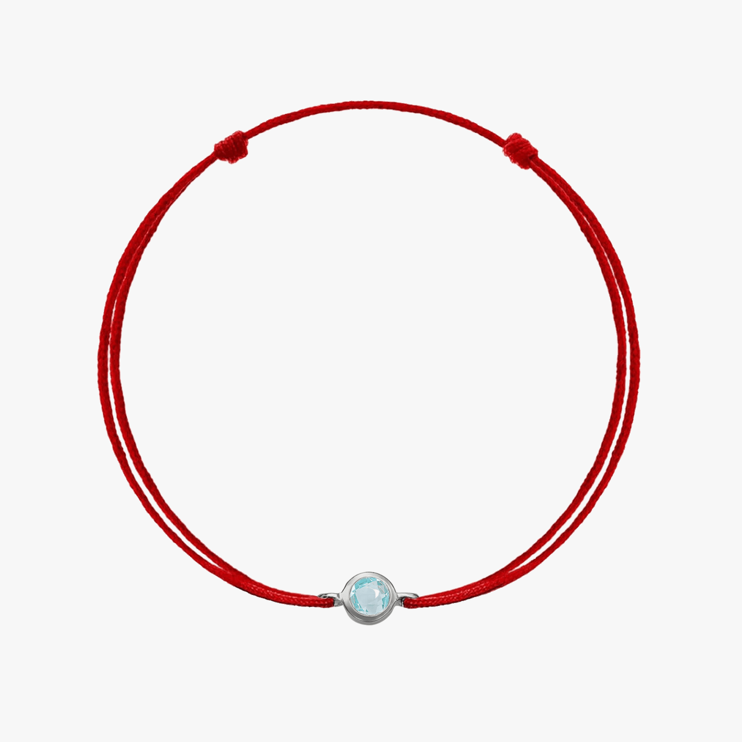Braccialetto cordoncino in argento Birthstone Silver March - Acquamarina - Indira