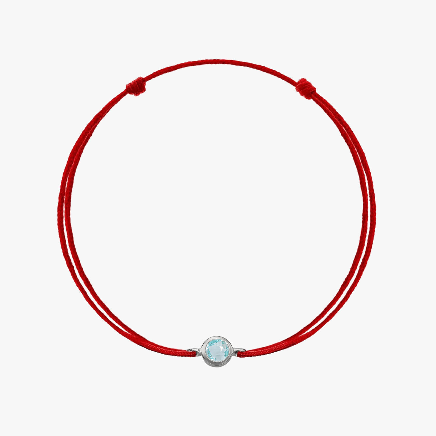 Braccialetto cordoncino in argento Birthstone Silver March - Acquamarina - Indira