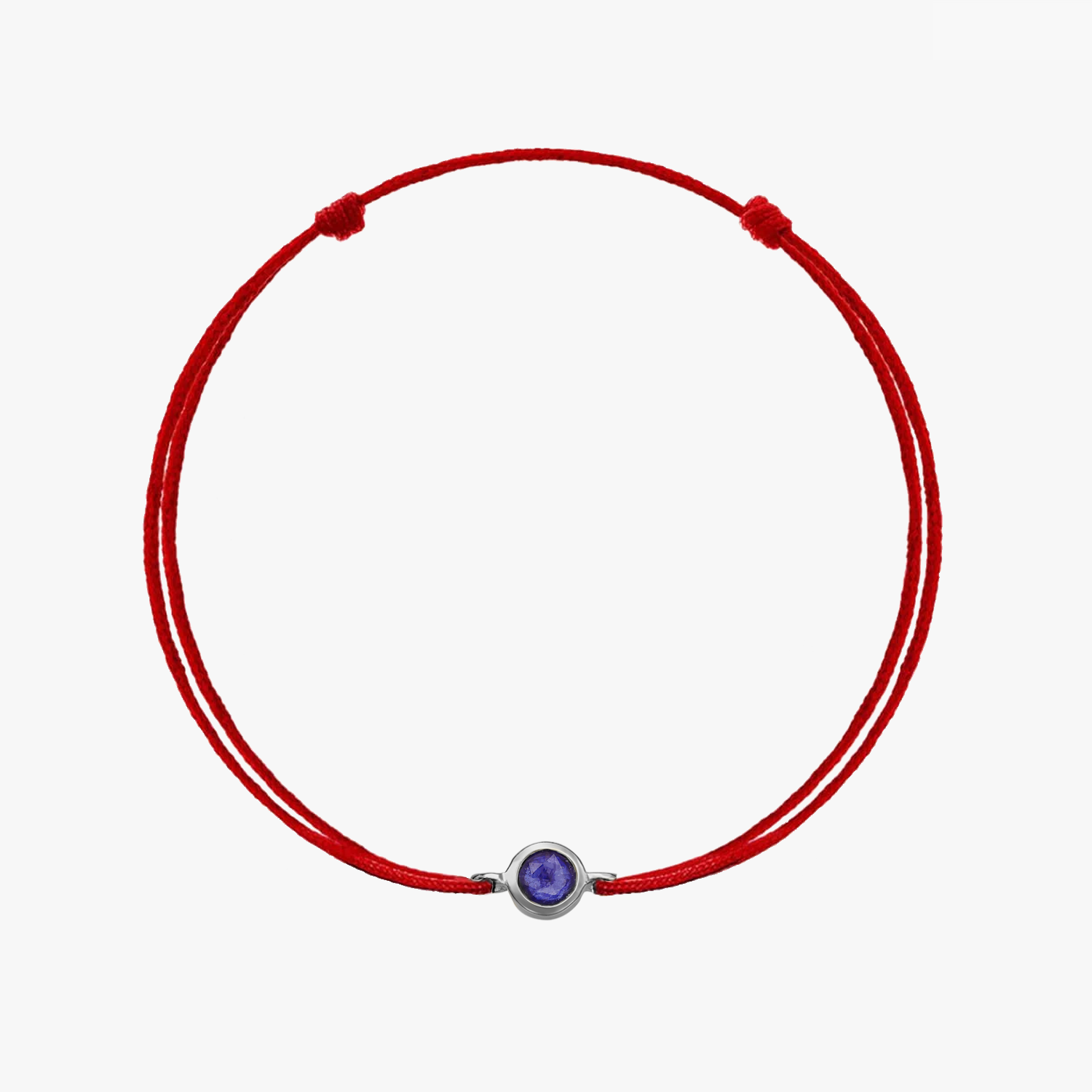 Bracciale in argento con cordoncino Birthstone Silver Settembre - Zaffiro - Indira