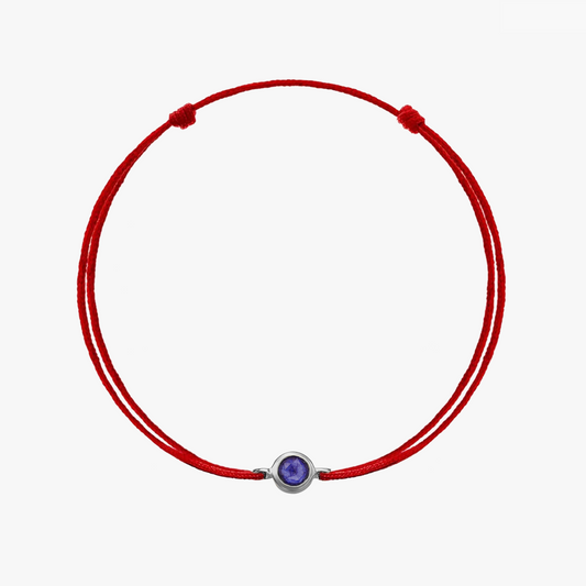 Bracciale in argento con cordoncino Birthstone Silver Settembre - Zaffiro - Indira