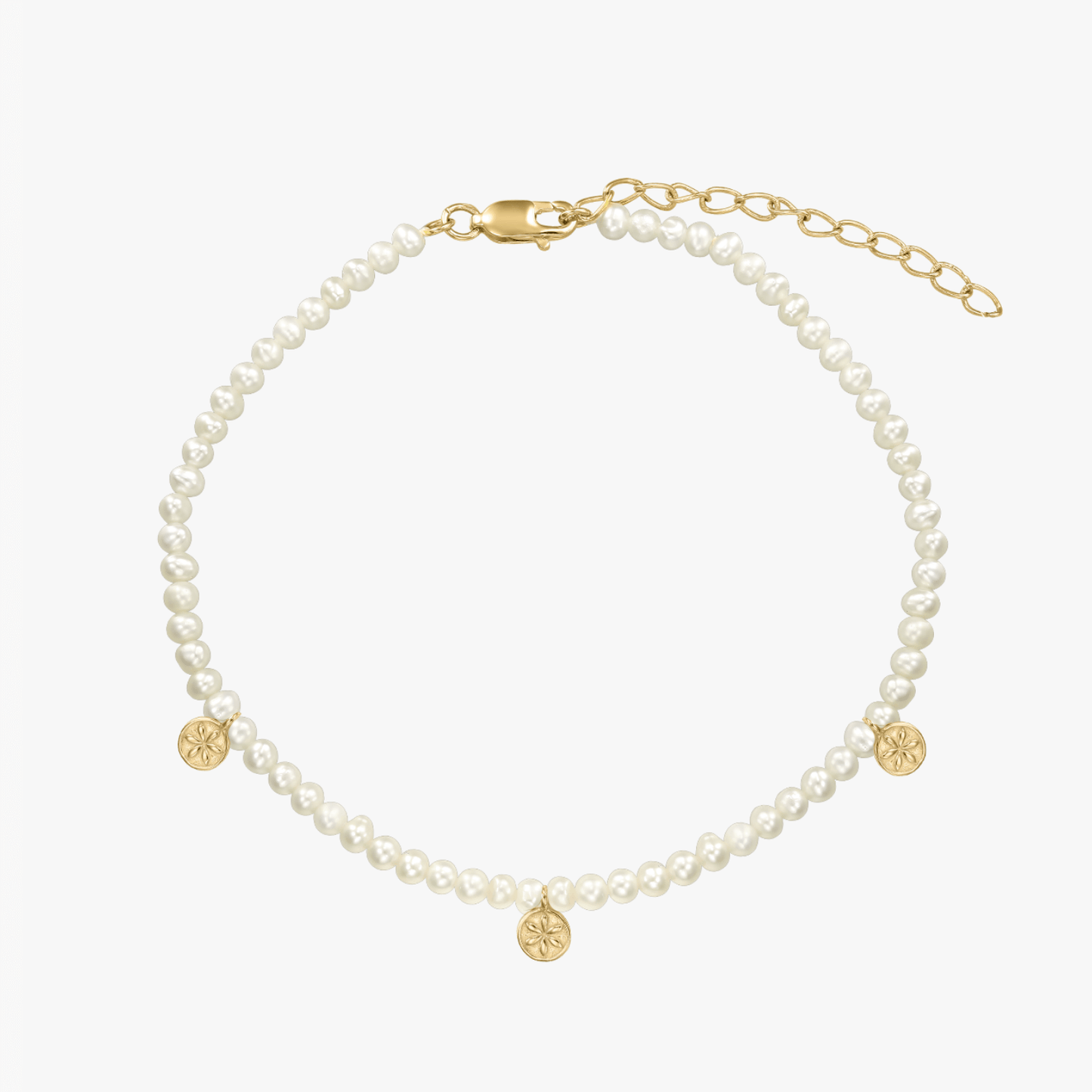 Cavigliera in argento Golden Venus - Perle Naturali - Indira