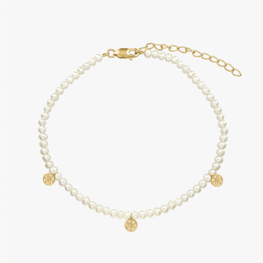 Cavigliera in argento Golden Venus - Perle Naturali - Indira