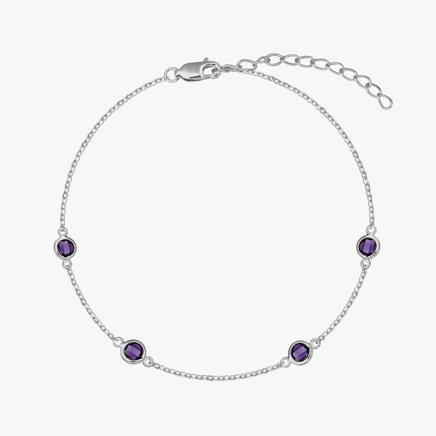 Bracciale in argento Birthstone February - Ametista - Indira