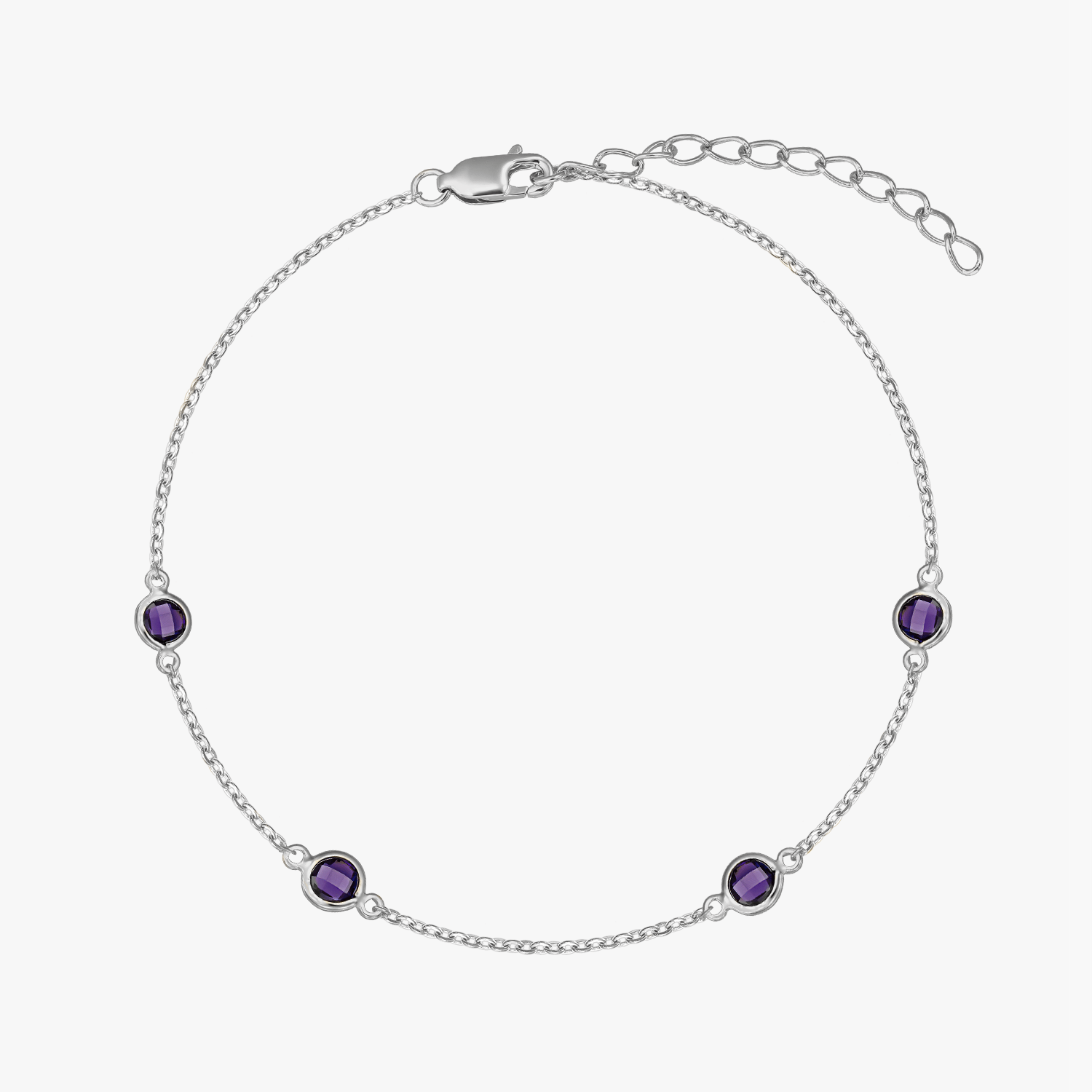 Bracciale in argento Birthstone February - Ametista - Indira