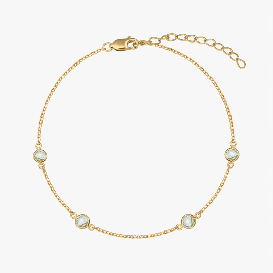 Bracciale in argento Birthstone Golden December - Topazio Blu - Indira