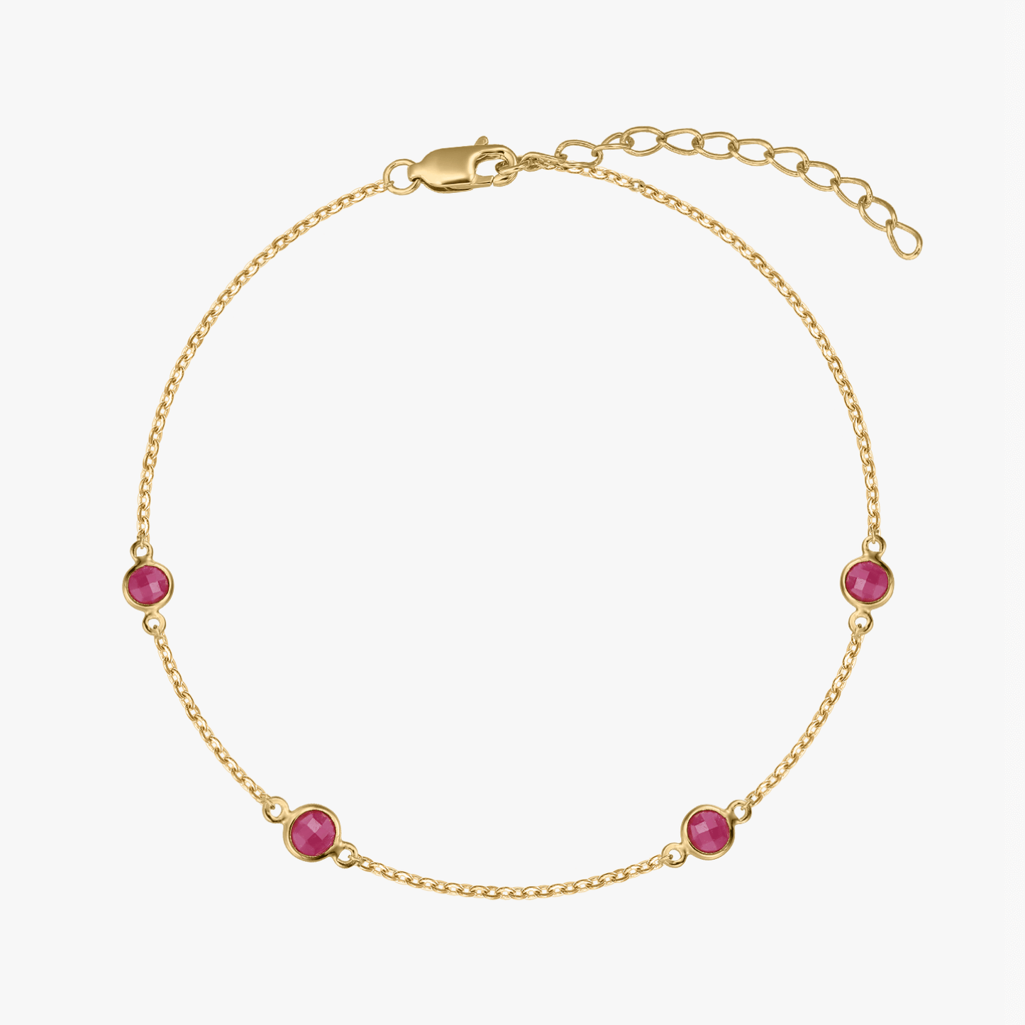 Bracciale in argento Birthstone Golden July - Rubino - Indira