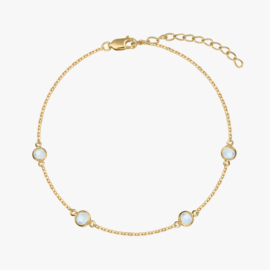 Bracciale in argento Birthstone Golden June - Pietra di Luna - Indira