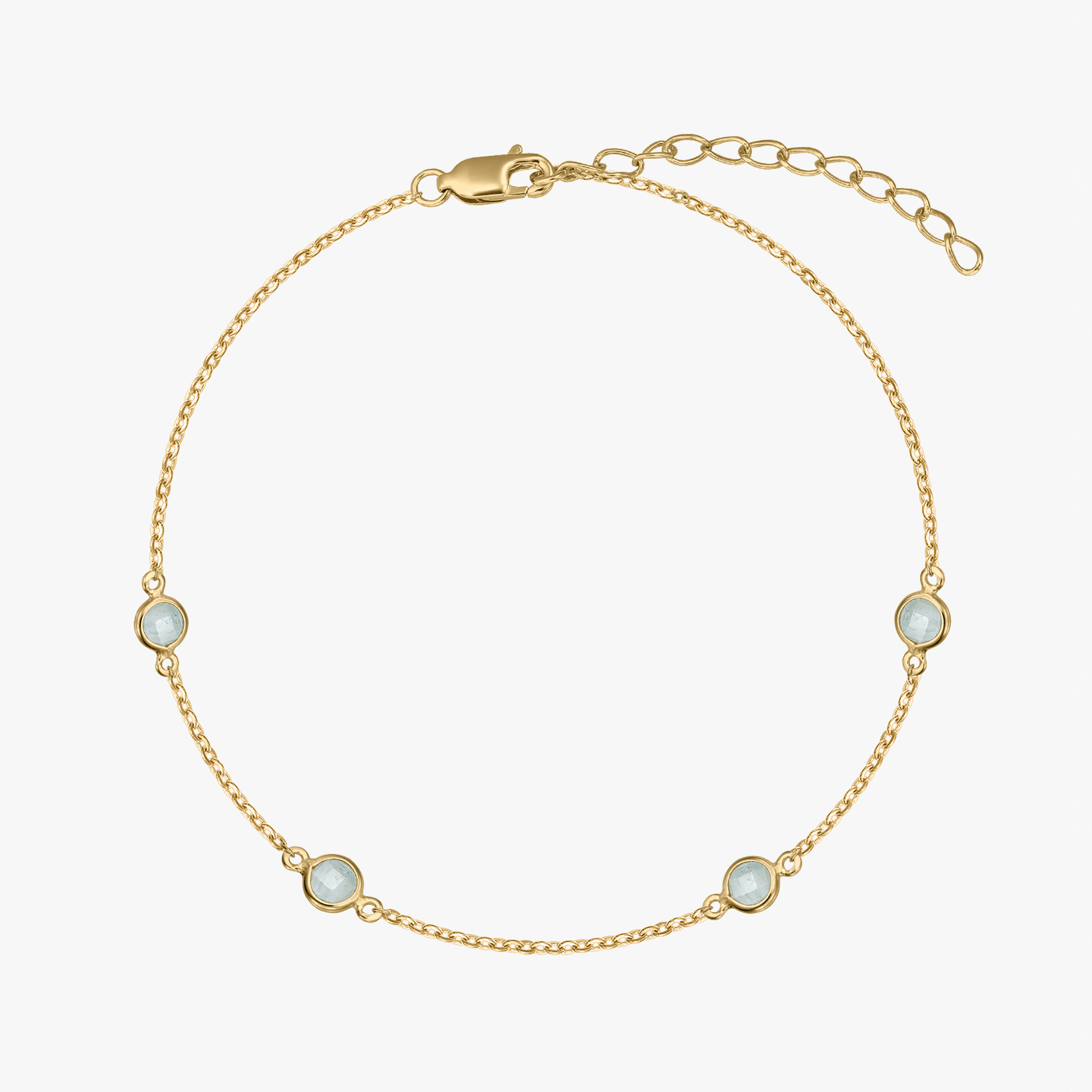 Bracciale in argento Birthstone Golden March - Acquamarina - Indira