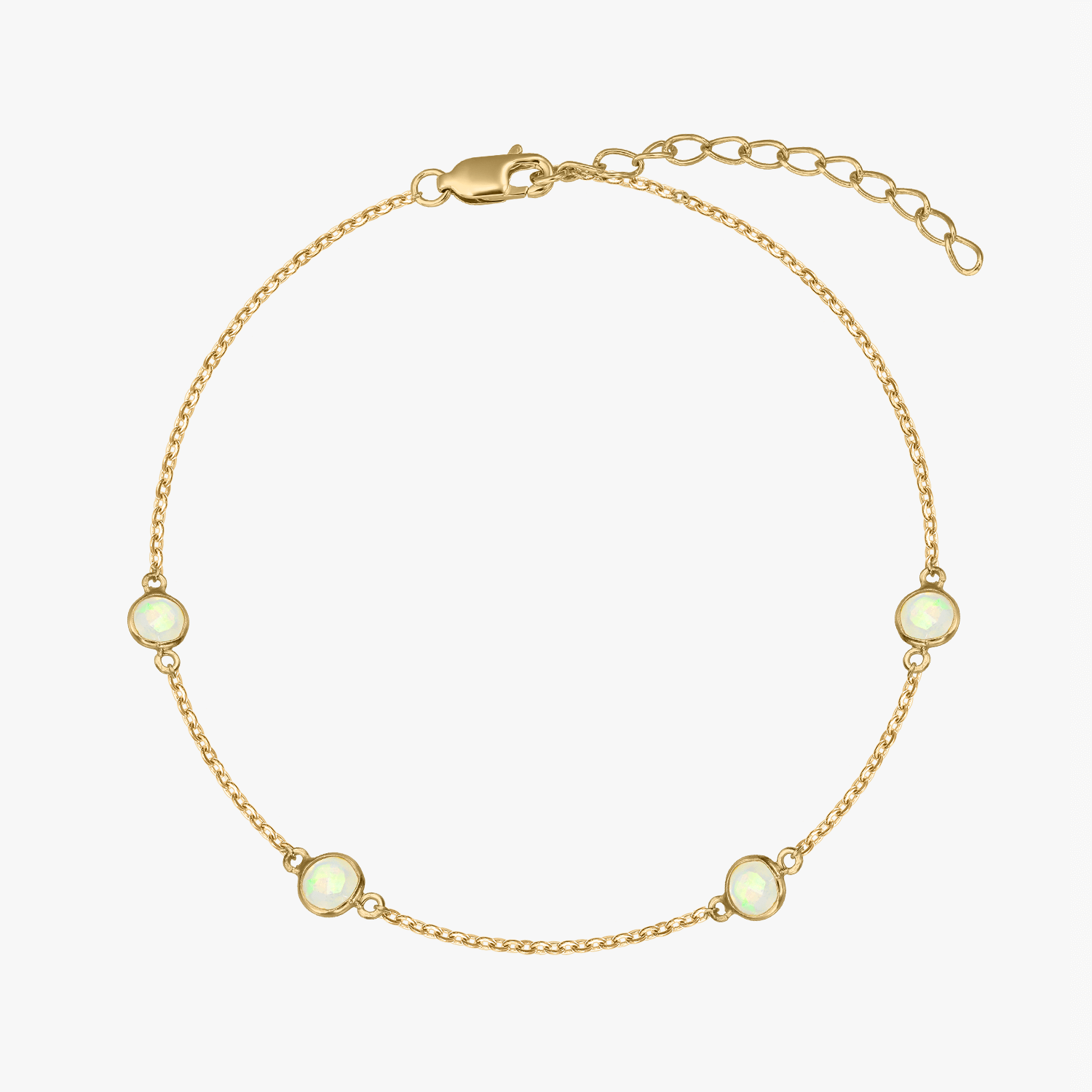Bracciale in argento Birthstone Golden October - Opale - Indira