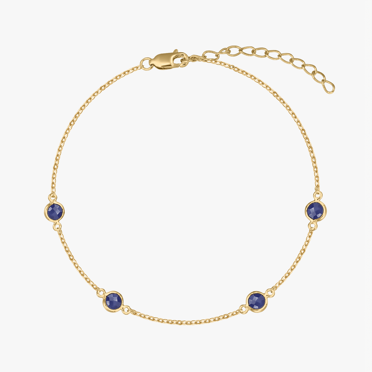 Bracciale in argento Birthstone Golden September - Zaffiro - Indira