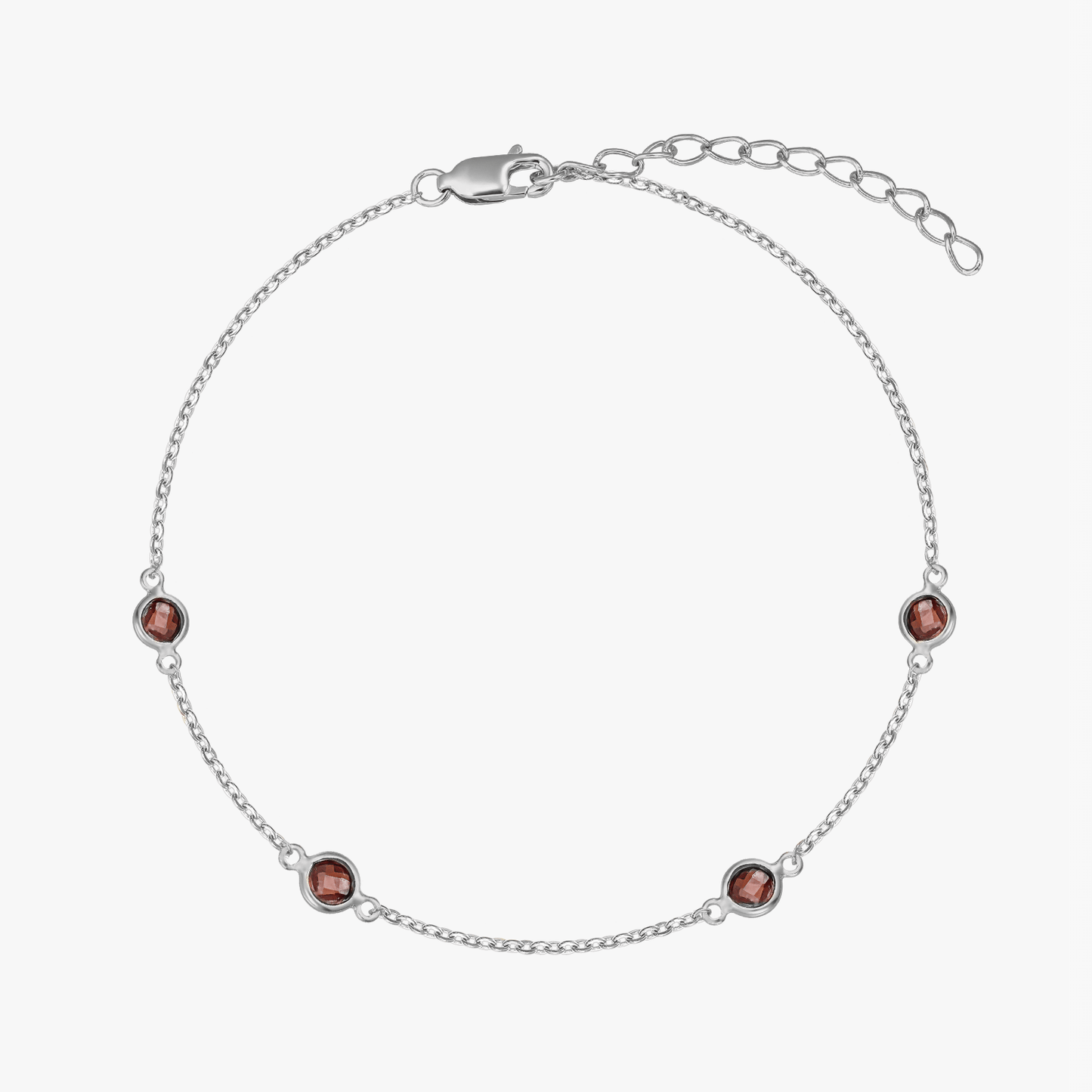 Bracciale in argento Birthstone January - Granato - Indira