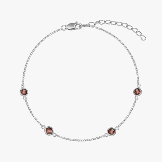 Bracciale in argento Birthstone January - Granato - Indira
