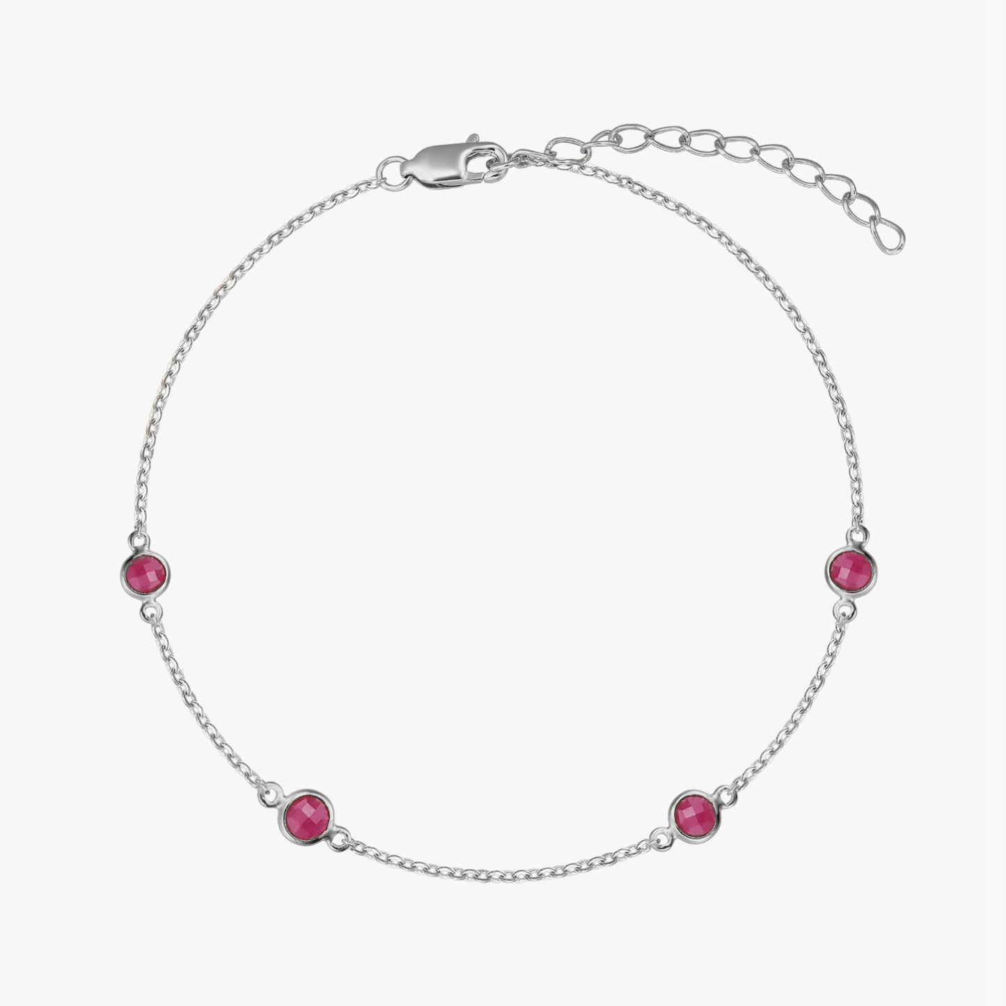 Bracciale in argento Birthstone July - Rubino - Indira