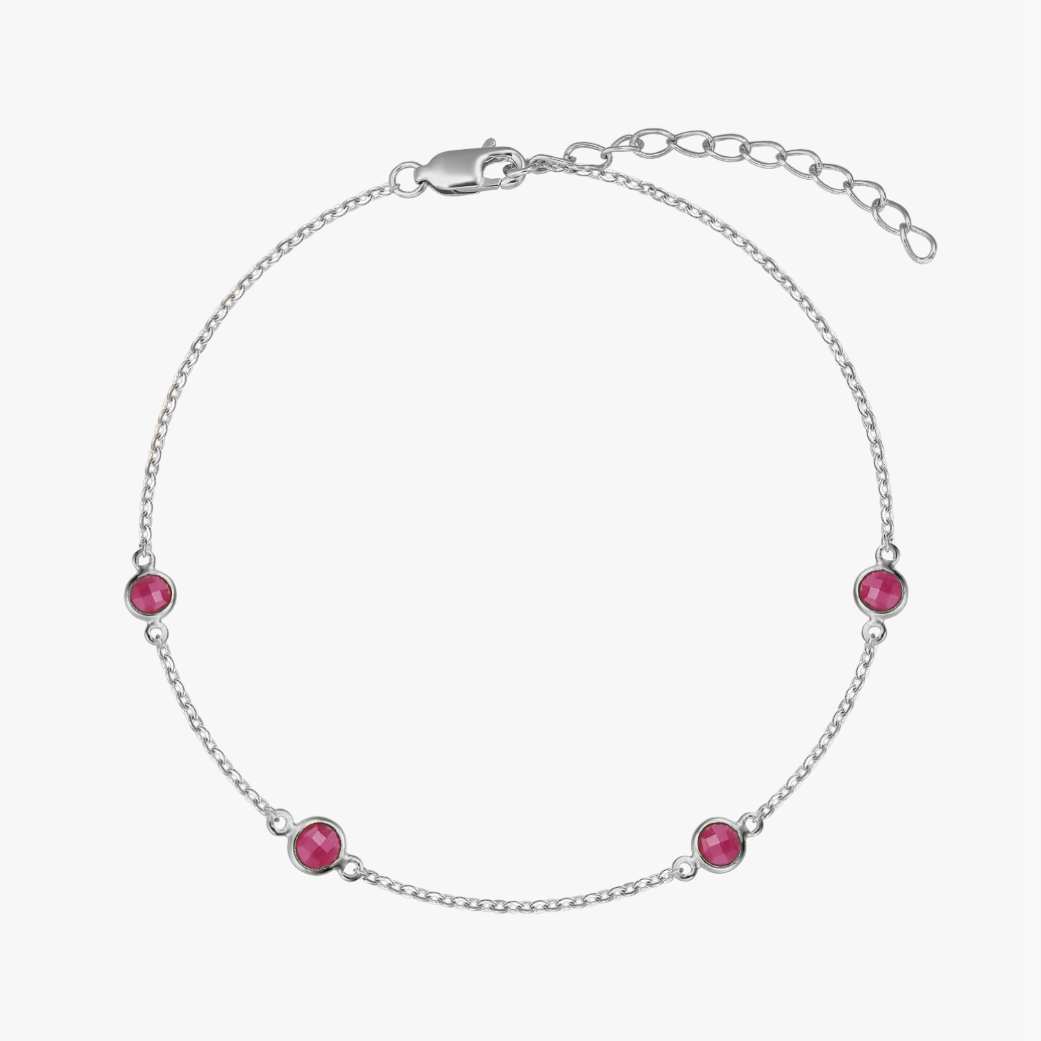 Bracciale in argento Birthstone July - Rubino - Indira