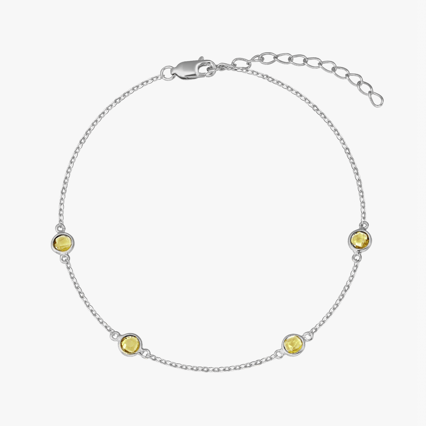 Bracciale in argento Birthstone Novembre - Citrino - Indira