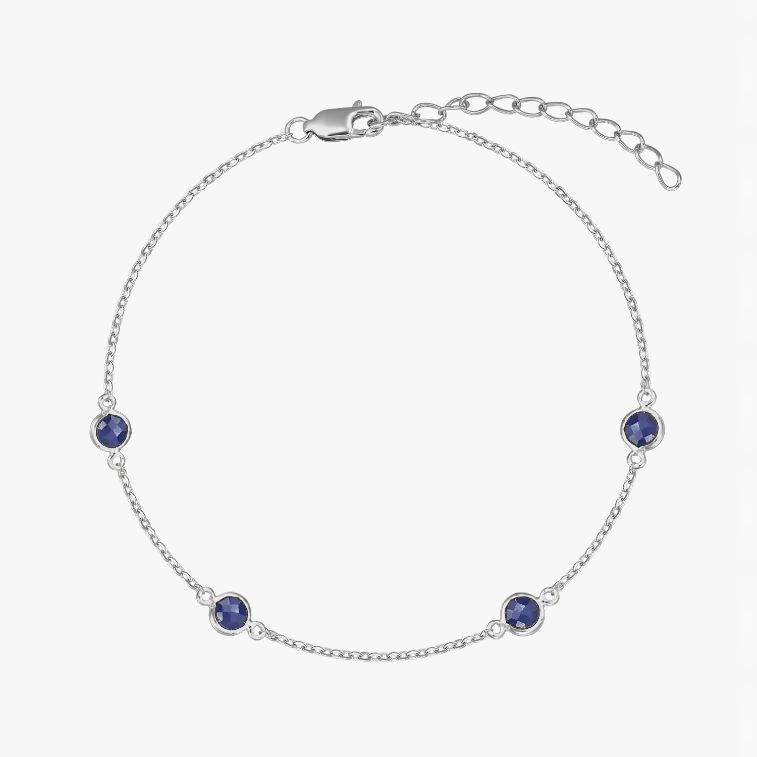 Bracciale in argento Birthstone Settembre - Zaffiro - Indira
