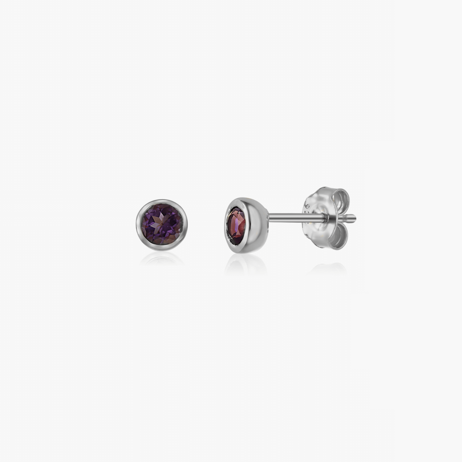 Orecchini in argento Birthstone February - Ametista - Indira