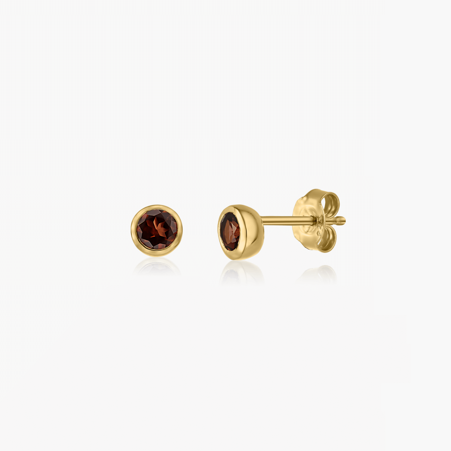 Orecchini in argento Birthstone Golden January - Granato - Indira