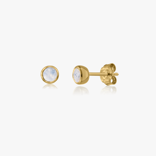 Orecchini in argento Birthstone Golden June - Pietra di Luna - Indira
