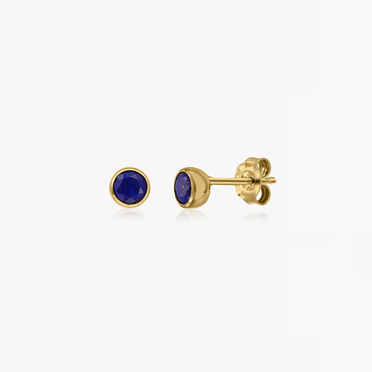 Orecchini in argento Birthstone Golden September - Lapis Lazuli - Indira