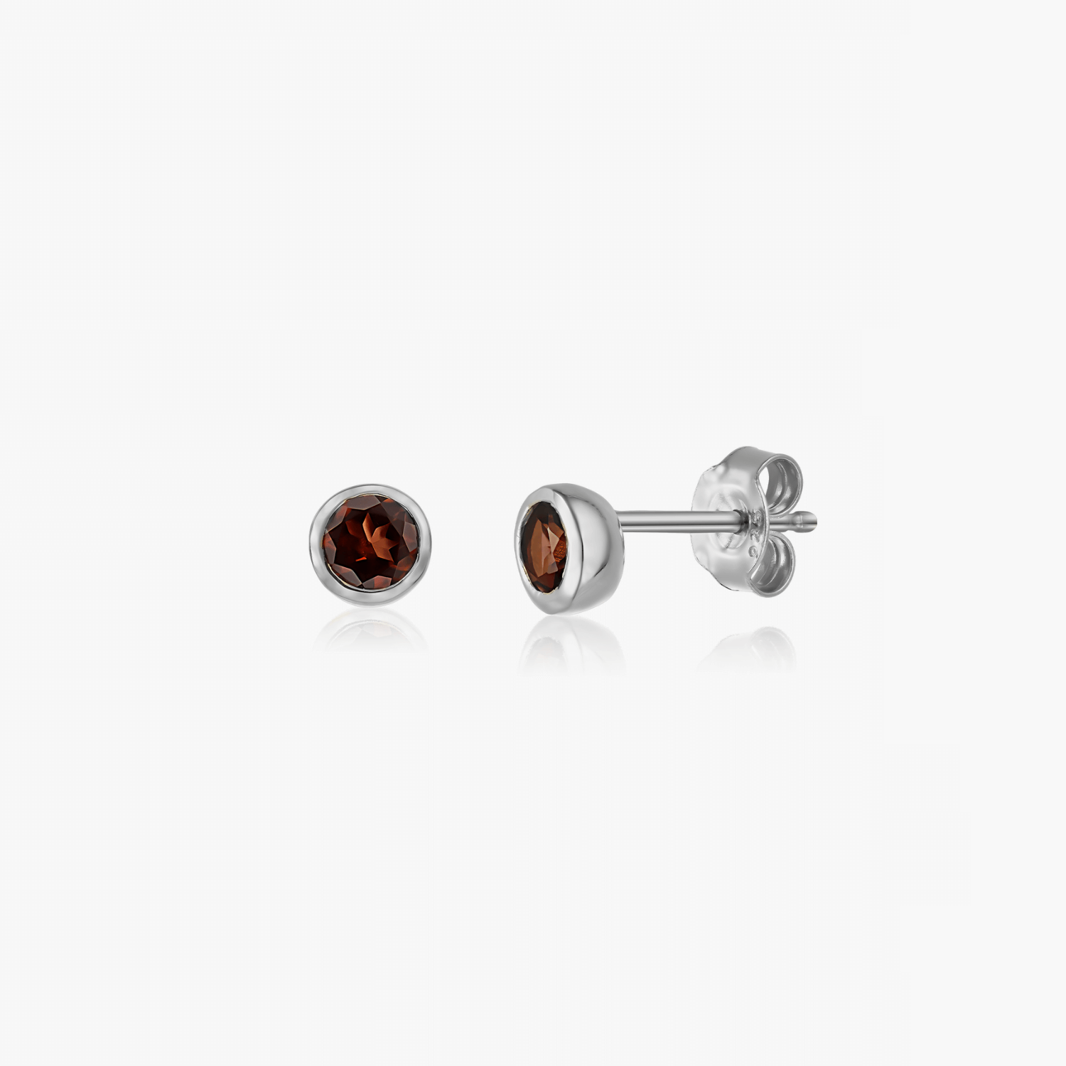Orecchini in argento Birthstone January - Granato - Indira
