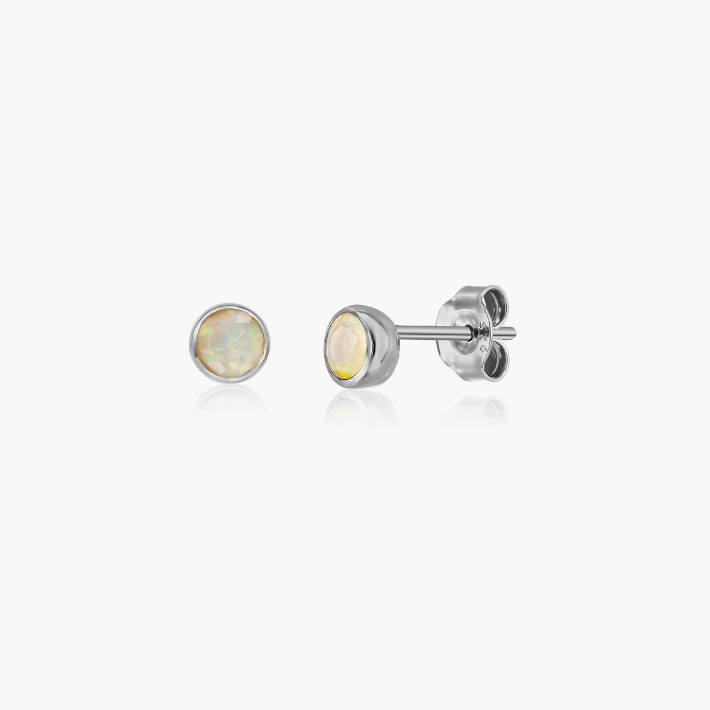 Orecchini in argento Birthstone Ottobre - Opale - Indira