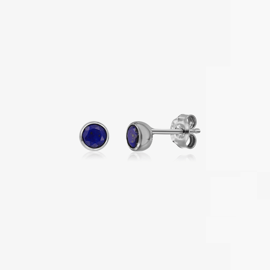 Orecchini in argento Pietra del mese di settembre - Lapislazzuli - Indira