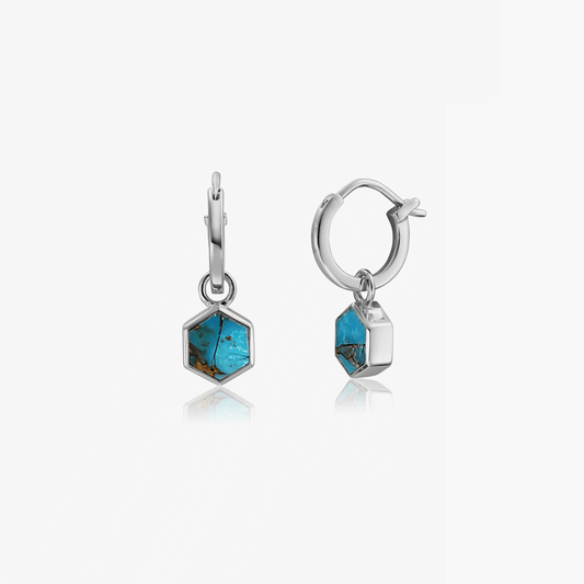 Orecchini in argento Charlotte - Turchese Blu Rame - Indira