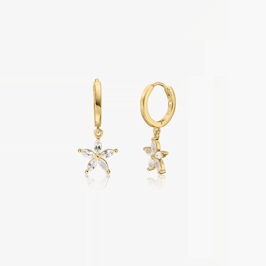 Orecchini in argento Golden Blossom - Topazio bianco - Indira