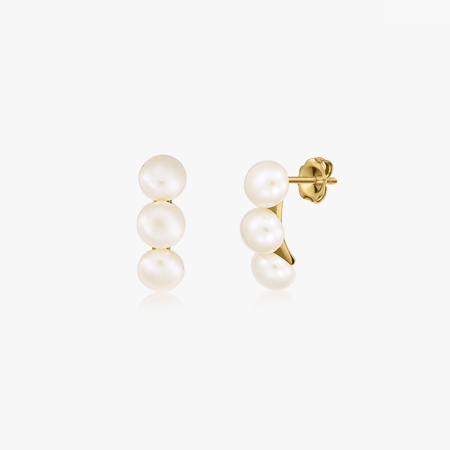 Orecchini in argento Golden Trio - Perle Naturali - Indira