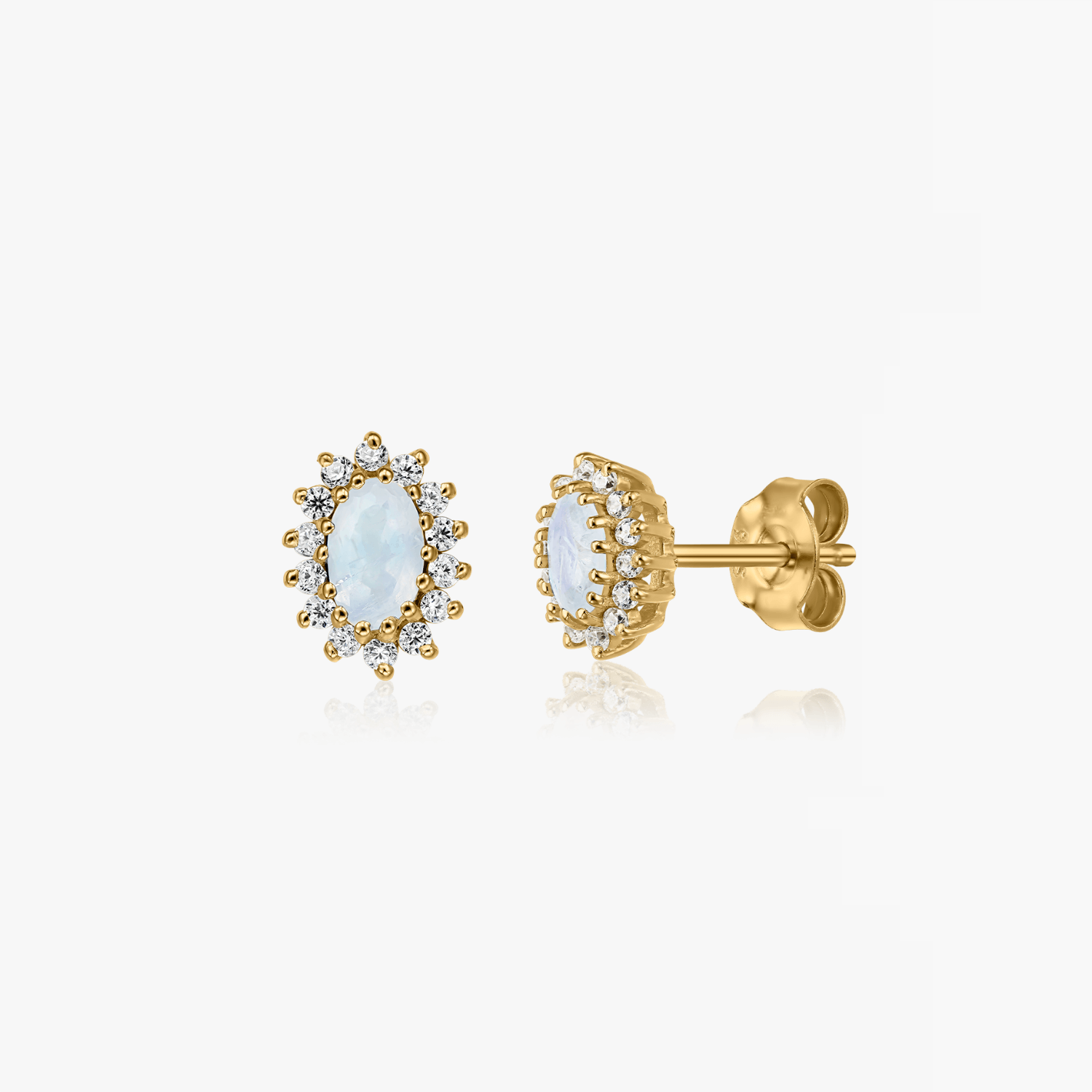 Orecchini in argento Golden Virtue - Pietra di Luna - Indira