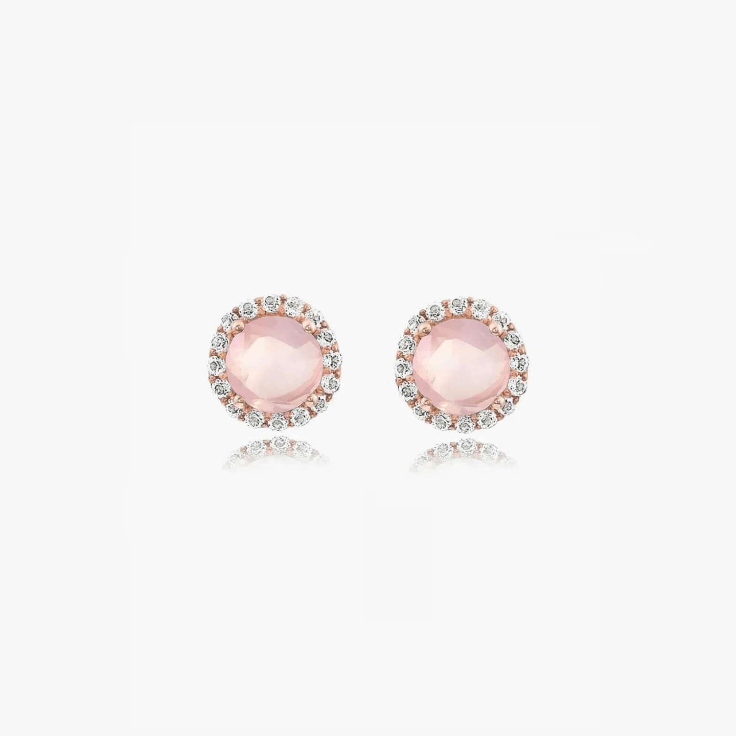 Orecchini in argento Keira Rose - Quarzo Rosa - Indira