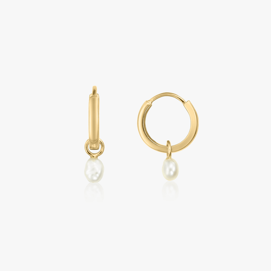 Orecchini in argento Little Golden Drop - Perle Naturali - Indira