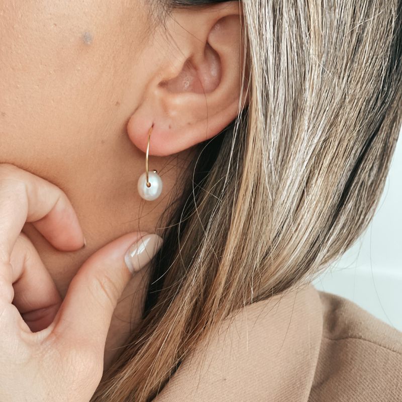 Orecchini in oro Boucle - Perle naturali - Indira